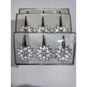 4 Boxes Clear Acrylic Starburst Ornaments With‎ Silver Tone Accents M